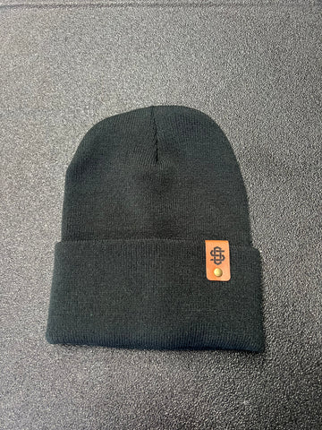 Leather Tag Beanie